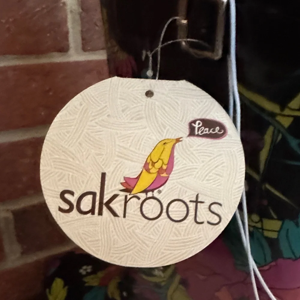 Sakroots Rhythm Black Floral Waterproof Tall Pull On Rain Boots - Picture 3 of 4
